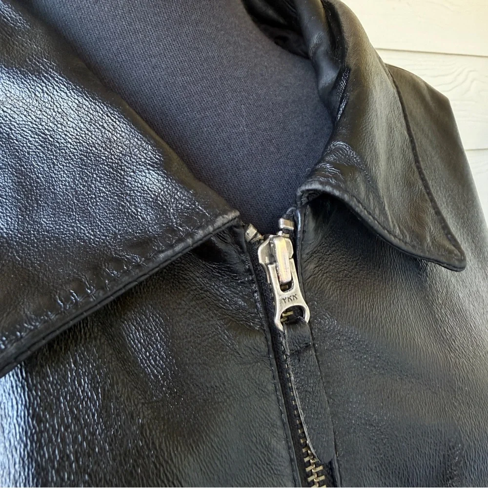 VYG Harbor Bay Men’s Genuine Leather Jacket | Black | 3XL | Classic‎ Zip-Up Coat - Picture 5 of 16